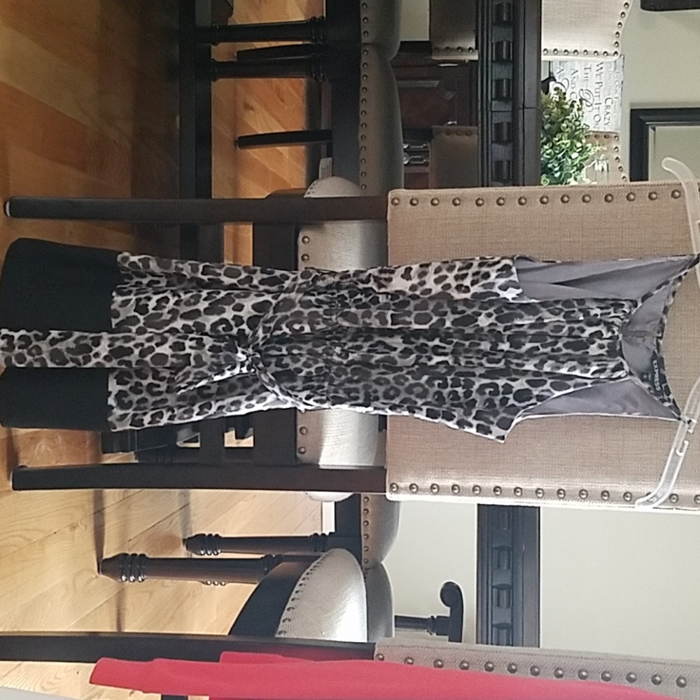 Express leopard halter dress
